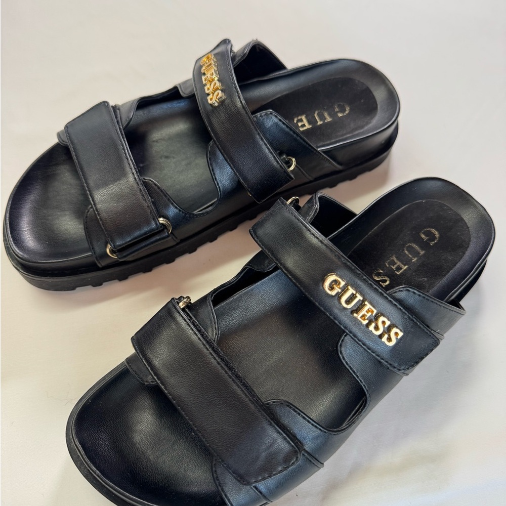 GUESS Black Sandals. 8M. Used.